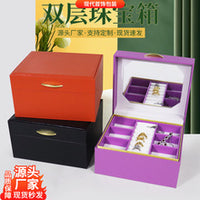 跨境美式高品质手表盒八角PU皮手表包装盒高档腕表收纳盒翻盖礼盒