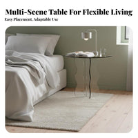 C-Shaped Side Table Minimalist Design Household Furniture Transparent Look
