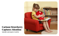 Strawberry Armchair Cartoon Design Young Child Sofa Child-Sized Soft Textile for Premium & Elegantmiumschoolers, Kindergarten