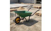 Single-Wheel Wheelbarrow with Metal Frame Deep-Tray Wheelbarrow Easy Maneuverability Hand Cart Heavy-Duty for Gardeners, Farmers, Garden, Yard, Orchard