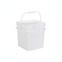 Square Bucket with Lid Versatile Use Square Bucket with Lid Fall Resistant Stackable Bin for Warehouse, Garage