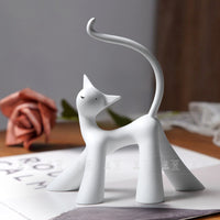 Modern Minimalist Wabi-Sabi Cat Figurine for Living Room Entryway TV Cabinet