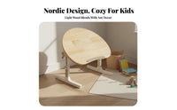 Peanut Shaped Kids Table Solid Wood Adjustable Height Young Child Desk Portable Foldable Wooden Play Table for Young Children, Parents, Daycare