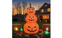 Inflatable Jack-O'-Lantern Stack Large Halloween Inflatable with LED Lights Stacked Pumpkins Outdoor for Yard, Lawn