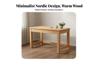 Wide Desktop Solid Wood Computer Desk Multi Purpose White Study Desk with Drawers Strong Load-Bearing Home Office Workstation Sturdy Construction for Students, Adults, Teens, Bedroom, Dormitory, Dorm Room, Small Areas