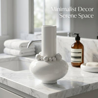 Ceramic Striped Vase, Modern Minimalist Style