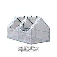 Mini Greenhouse Peaked Roof Plant Mesh Cover Front Openings