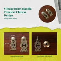 Brass Drawer Pull, Chinese design Cabinet Handle, Vintage Hardware, vintage brass, Single Hole, Furniture Accessory, Home Decor