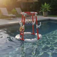Swimming Pool Basketball Set Pool Basketball Hoop Easy to Assemble for Backyard