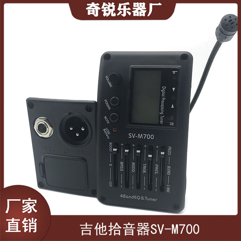 4-Band Folk Guitar Pickup SV-M700 with Microphone and Tuner