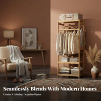 Clothes Rail with footwear storage Freestanding Clothing Rack Easy Assembly for Adults