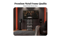 Locking Casters Mobile Amplifier Shelf Space-Saving Multi-Tier Audio Rack Heavy Duty High-Fidelity Equipment Stand Adjustable Shelves for Audiophiles, Audio System Enthusiasts, Home Theater