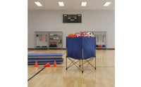 Portable Ball Storage Cart with Wheels Stainless Steel Sports Ball Storage Cart Metal Stable for Schools