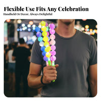 Illuminated Tanghulu Lamp Stick Battery Powered Flashing Concert Cheer Stick Colorful Globe Lamp Stick Replaceable Batteries