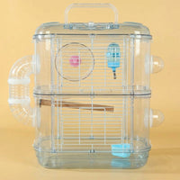 Small Bird Cage and Cockatiel Cage, Acrylic Pet Bird Carrier with Removable Tray, Portable Outdoor Travel Carrier for Movement