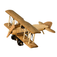 Wooden Biplane Model Nostalgic Wooden Airplane Ornament Unique for Office Desk