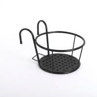 Garden Fence and Balcony Planters for Railing, Cylindrical Fence Planter with 18.5cm Bottom Diameter, Welded Hanging Planter, Outdoor Planter