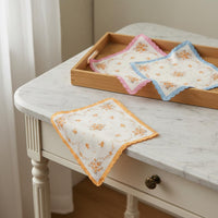 3 Pieces Floral Print Handkerchief Absorbent Women's Ideal Gift Edge Pocket Square