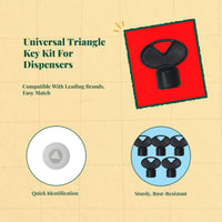 Universal Paper Towel Dispenser Key, Triangle Panel Lock, Compatible Utility Entry Tool for Bathroom, Office, Public Toilet