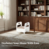 Under-Desk Storage Trolley Space-Saving 2-Tier Rolling Cart Multifunctional