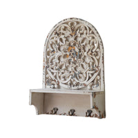 Carved Wall Shelf Distressed Wooden Shelf Chic Shelves for Living Room, Entryway, Hallway