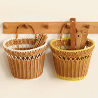 Woven Hanging Basket With Handle Hanging Woven Basket Long-Lasting for Bathroom