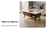 transformable elevateTop Coffee Table Height-Adjustable transformable elevateTop Table Built-in Storage Movable with casters