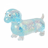 Glittery Dachshund Squishy Toy Soft Dachshund Squishy Glitter Gel Wiener Dog Stress Ball Anxiety Relief for Desk, Office