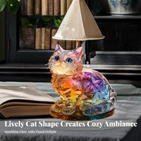 2D Acrylic Cat Desktop Ornament Cute Design Colorful 2D Cat Display Art home Decoration for Desktop, Living Room, Bookshelf