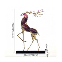 Deer Sculpture with Crystal Modern Deer Sculpture Luxe for Shelf, Hotel Lobby