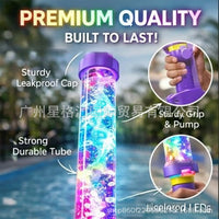 跨境Glowing Rainbow LED Water Blaster新品LED发光彩虹喷水玩具