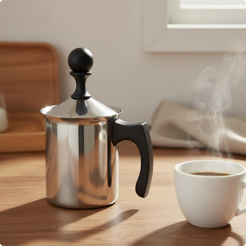 Stainless Steel Milk Frother No Electricity Manual Milk Frother for Cafe