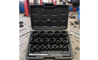 22 Pieces Stripped Lug Nut Remover Kit Spiral Cut Grips Damaged Lug Nut Remover Kit High-Strength  -MO Steel Twist Socket Set for Mechanics