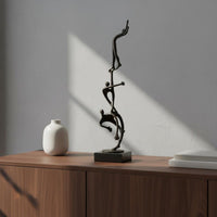 Acrobat Sculpture Minimalist Abstract Figure Sculpture Tabletop Cast Iron Display Iron Art Ornament for Bedroom
