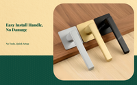 Matte black door handle, easy install