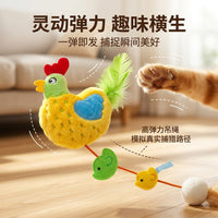 Cute Knitted Cat Toy with Clucking Sound