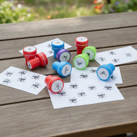 24 Pieces Fun Plastic Stamp with Bug Motif Novelty Bug Stamp Mini Compact for Children, Crafters, Teachers, Craft Projects, Classroom, Pranks