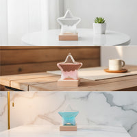 Star-Shaped Weather Forecast Bottle Engraved Storm Glass with Wooden Base Personalized Weather Predictor Bottle Tabletop for Adults, Men, Desk, Office