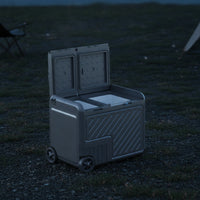 Wheeled Car Fridge with Wheels and Handle Adjustable Car Refrigerator Reliable Portable Fridge with Wheels for Campers, Travelers, Truckers, Road Trips, Camping, Rv Travel, Home Backup