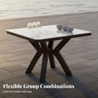 Resistant Plastic Outdoor Table and Chair Set Long-Lasting Commercial Outdoor Dining Furniture Easy to Clean Heavy Duty Plastic Armchair Strong Load-Bearing for Restaurant Owners, Event Organizers, Food Stall, Beach, Patio, Backyard
