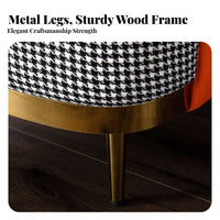 Houndstooth Armchair Nordic Design Upholstered Accent Armchair Retro Design Easy Assembly for Readers, Living Room