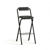 Folding Bar Stool with Backrest Portable High Bar Stool with Padded Seat Supportive Furniture for Kitchen Island