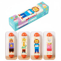 Early Education Wooden Rotating Game Cognitive Development Rotating Cube Game Smooth Edges Twisting Block Toy for Toddlers