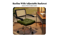 Cane-Back Nonice Armchair Support Swivel Seat Easy Assembly for Workspace