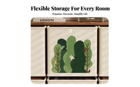 Foldable Cube Box Stackable Collapsible textile container With Handle for Living Room