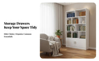 Space-Saving Tiered Corner shelving unit Floor-Standing Tall Corner Shelving Unit Simple Design Storage Furniture Sturdy Construction for Book Lovers, Apartment Dwellers, Homeowners, Living Room, Bedroom, Home Office, Kitchen