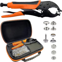 305 Pieces Stainless Steel Snap Button Pliers Set Heavy Duty Metal Snap Button Kit Easy to Install Press Stud Installation Kit Portable Storage Case for DIY Crafters, Clothing Repair, Leatherwork, Craft Making