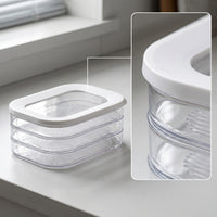 3-Tier Food Container Transparent Refrigerator Organizer Low-Profile for Freezer