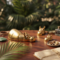 3 Pieces Hippo Figurine Shiny Hippo Ornament Sculptural Decor for Entryway
