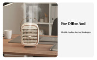 Cools & Humidifies Desktop Misting Fan 3-Speed Control Mini Air Conditioner Fan Humidifier Function for Office, Bedroom, Dorm Room